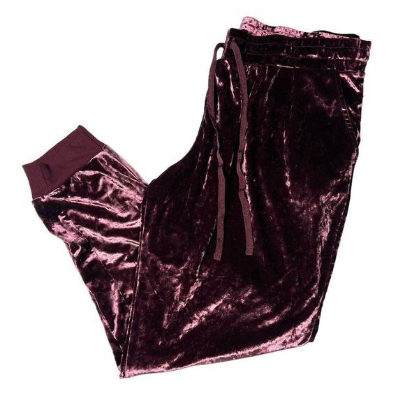Secret Treasures Other - 3/$20 Secret Treasures Burgundy Crushed Velvet Jogger Pajama Bottoms Plus 2X